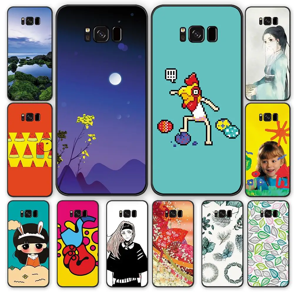 

Flowers Aminals Cover Silicone TPU Phone Case For Samsung Galaxy S6 S7 S8 Cartoon Anime soft back Phone Case For Galaxy S6 S7 S8