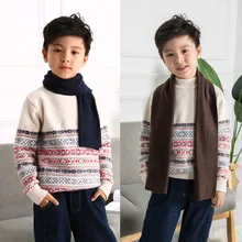 Детский шарф; коллекция года; сезон осень-зима; Новинка; детский однотонный шарф в Корейском стиле; кожаный Стандартный шарф для отдыха для мальчиков и девочек