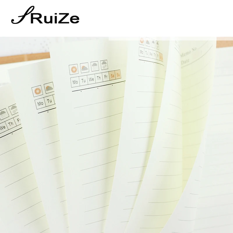 RuiZe hard cover A5 leather spiral notebook agenda 6 ring binder daily planner organizer office note book 2020 engraved name