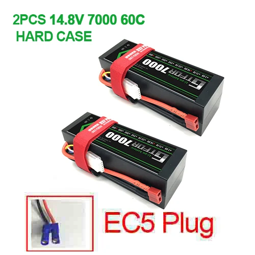 DXF Батарея lipo 4S 2s 7,4 v 14,8 V 5200 мА/ч, 7000 mah литий-полимерный Батарея для RC Батарея LiPo 45c 60C для RC Buggy Crawler Monster Truck - Цвет: 2PCS EC5Plug