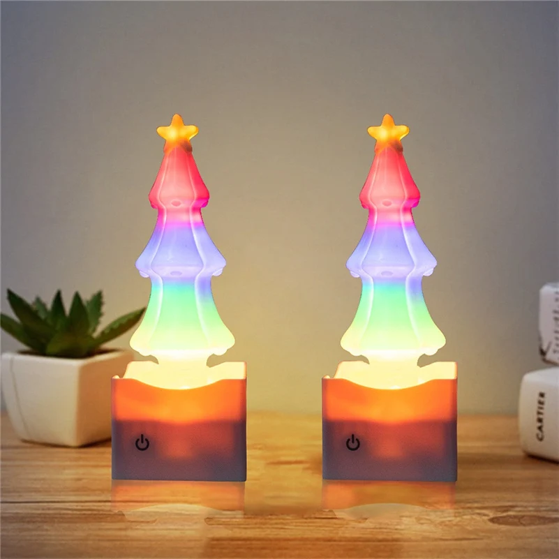 Светодиодный светильник для рождественской елки, Диммируемые ночные светильники, декоративные огни, рождественские подарки#4g02