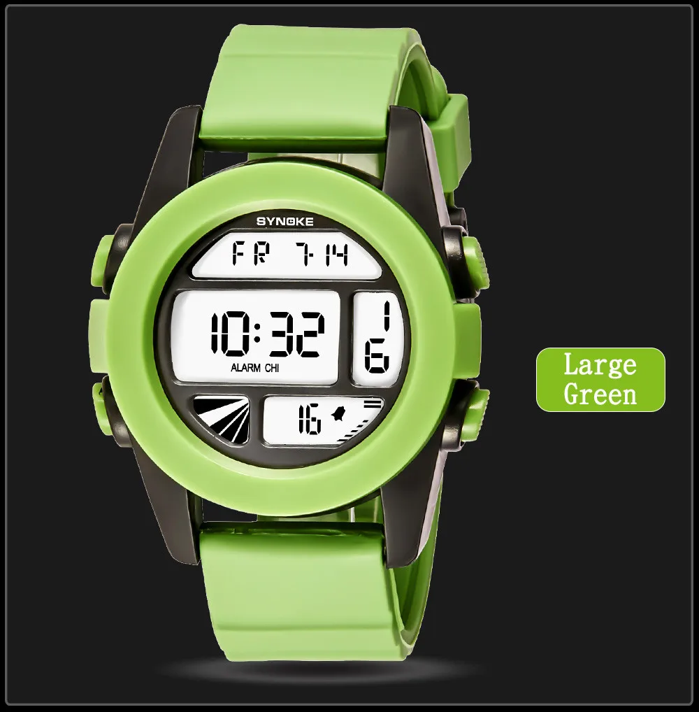 Часы для мужчин Мульти-Функция 50 м Водонепроницаемый часы светодиодный цифровые часы двойного действия мужские часы