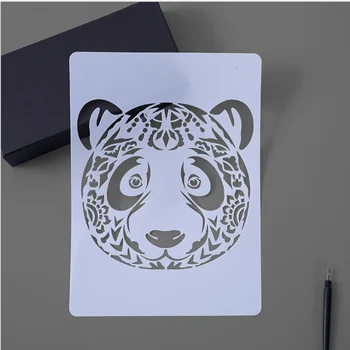 

A4 29 * 21cm diy craft panda mold for painting stencils stamped photo album embossed paper card on wood, fabric,wall stencil