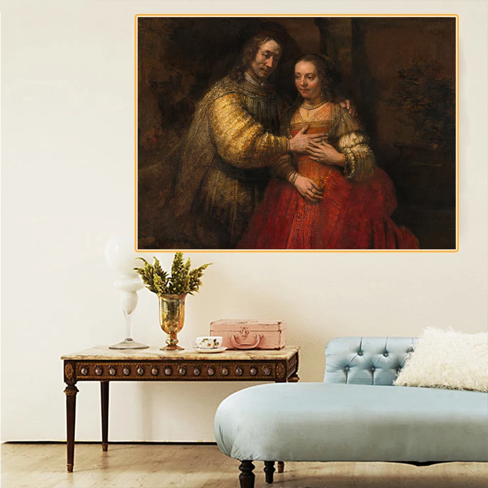 Цитон холст Rembrandt Jewish Иудейская Невеста Art художественная картина маслом