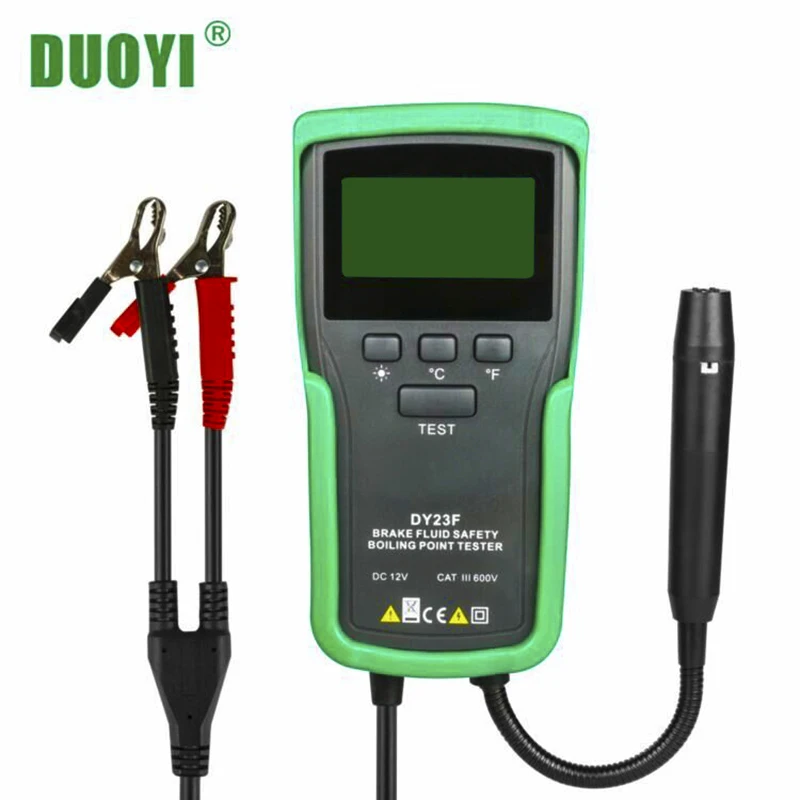 

DUOYI DY23F Brake Fluid Boiling Point Tester Antifreeze Point Detector Automotive Car Brake System Diagnostics Tool 12V DOT345