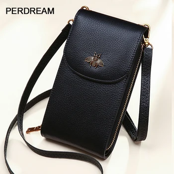 

Leather mobile phone bag female messenger small bag 2020 new wave vertical section wild mobile phone bag new mini small bag