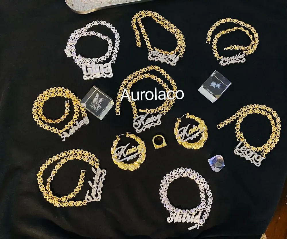 Ожерелье AurolaCo XOXO с именем на заказ ожерелье подарок для женщин|Индивидуальные