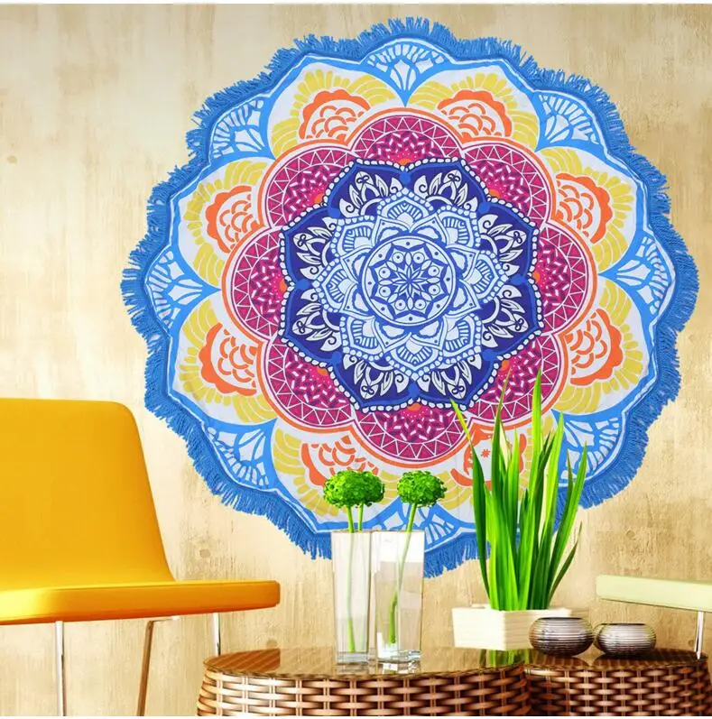 

Beach Towel Tassel Yoga Mat Carpet Tapete Doormat Tapestry Indian Mandala Blankets Bathroom Carpet Camping Mattress