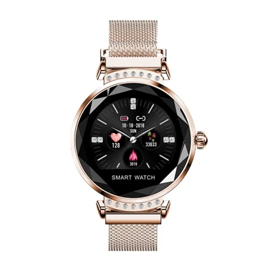 Rose Gold IP67, водонепроницаемые Смарт-часы для женщин, элегантный браслет, монитор сердечного ритма и сна, умные часы с золотым соединением, IOS, Android, роскошный браслет#4 - Цвет: Rose Gold