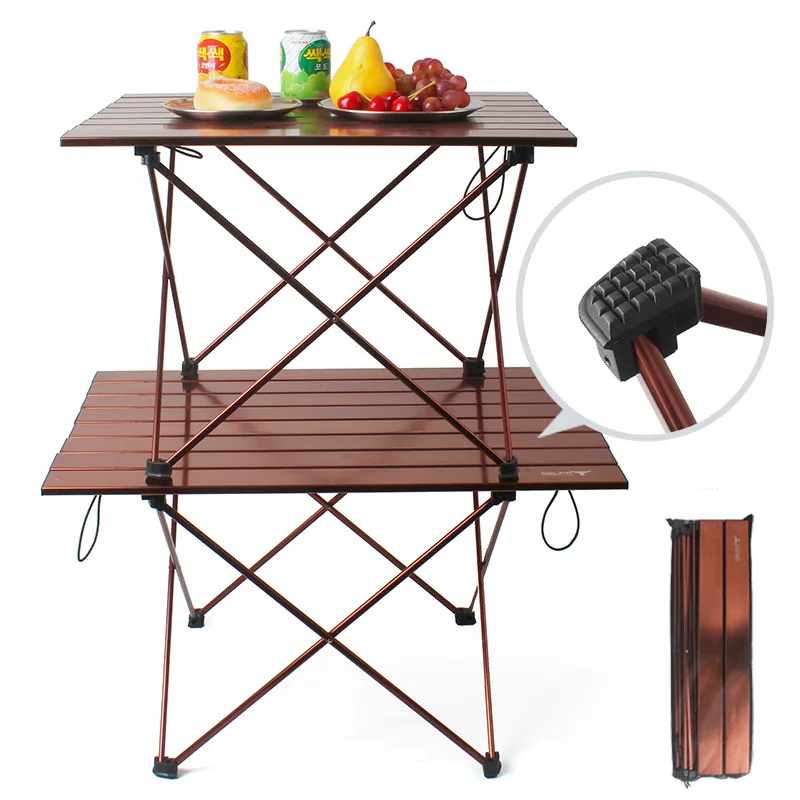  Big Outdoor Folding Table Aluminum Alloy Light Barbecue Portable Picnic Recreational Self-driving C