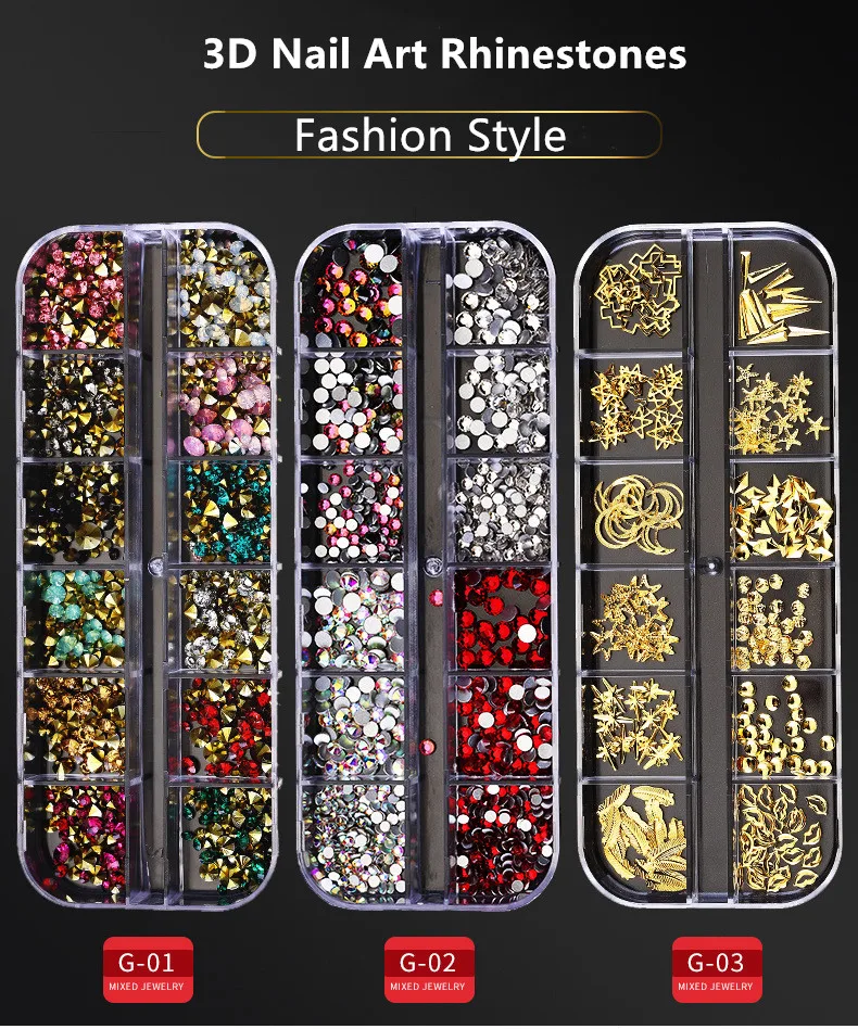 1 коробка AB цветные стразы для нейл-арта Золотое серебро прозрачное плоское дно