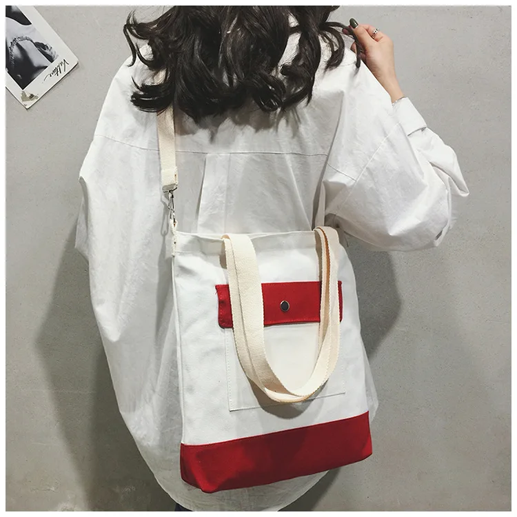 New Style Canvas Bag Women's Shoulder Joint Shoulder Cross-body Versitile Fashion Women’s Canvas Handbag Shopping Bag