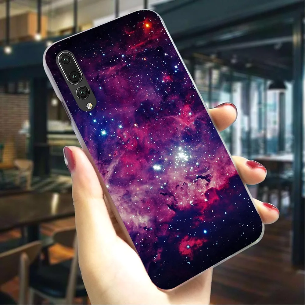 Чехол для телефона Huawei P30 Pro фиолетовый Космический Звездный чехол P9 Lite Mini/2017 P10 20 30