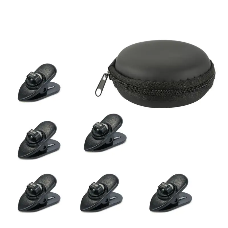 Headphone Earphone Cable Cord Wire Lapel Clip Nip Clamp Holder Organizer 360 Degree Headset Cable Buckle With Storage Bag