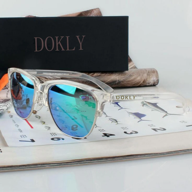 

Dokly Real Mirror Polaroized Sunglasses Men and women polarized sunglasses Semi-Rimless Sun Glasses eyewear Oculos De Sol