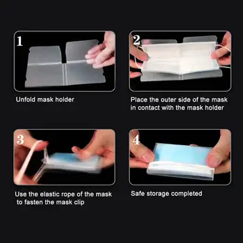 

10Pcs Portable Folding Transparent Disposable Mask Storage Folder Clip Organizer , and should be cleaned in time after each use.