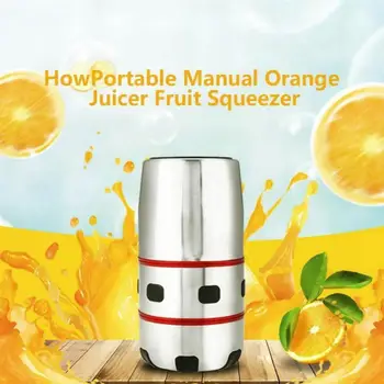 

Orange Juicer Manual Bar Kitchen Tool Healthy Drinking Lid Rotation Juicer Mini Stainless Steel Gift Travel Portable