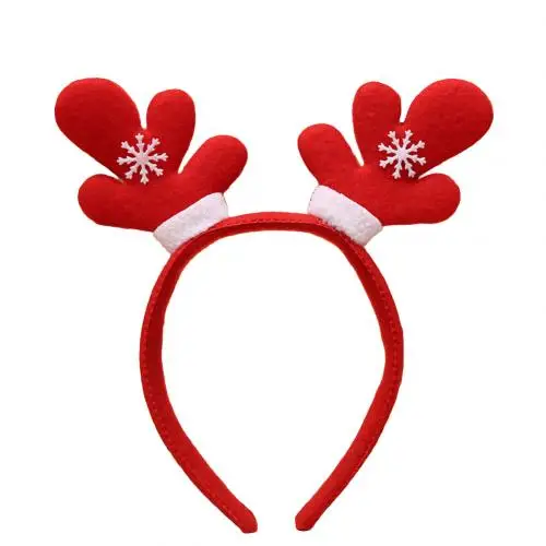 Милая Рождественская повязка на голову с оленьими ушами и Рогами Санта-Клауса, эластичный обруч для волос для детей и взрослых, вечерние аксессуары для волос для девушек, аксессуары в подарок - Цвет: Deer Horn