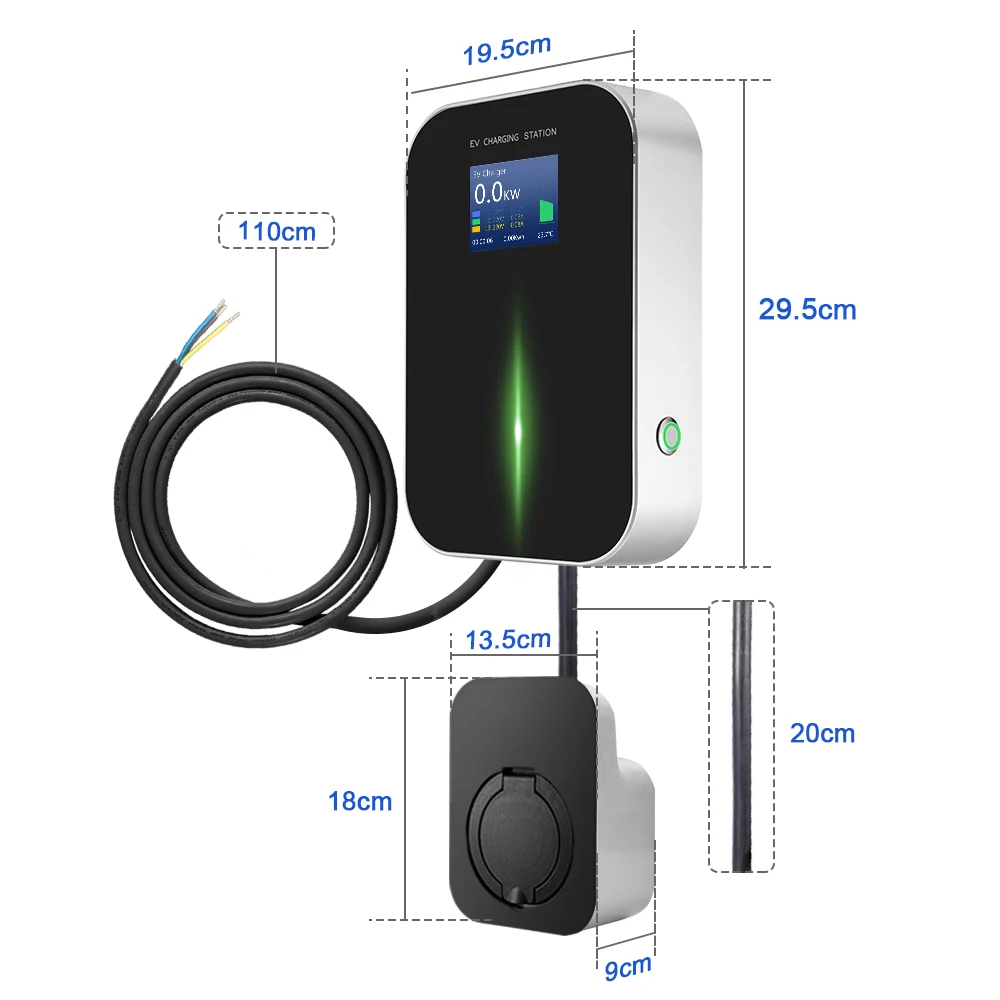 US $429.55 16A 3Phase EV Charger Electric Vehicle Charging Station EVSE Wallbox Type 2 Socket IEC 621962 for Audi MercedesBenz Hyundai