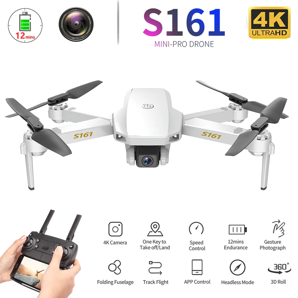 CSJ S161 Mini Pro Дрон с камерой 4K оптическое позиционирование потока двойная камера