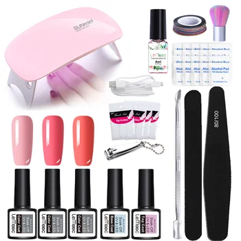 

Nail Light Machine Set With 3 pcs Nail Gel Polish Kit Soak Off Base Top coat Tools With UV LED Curing Lamp