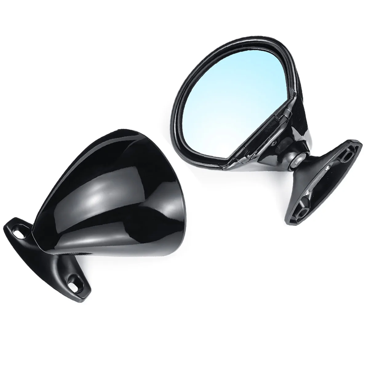 R+ L ABS глянцевый черный califoria Стиль боковое зеркало заднего вида двери+ прокладки для универсального автомобиля