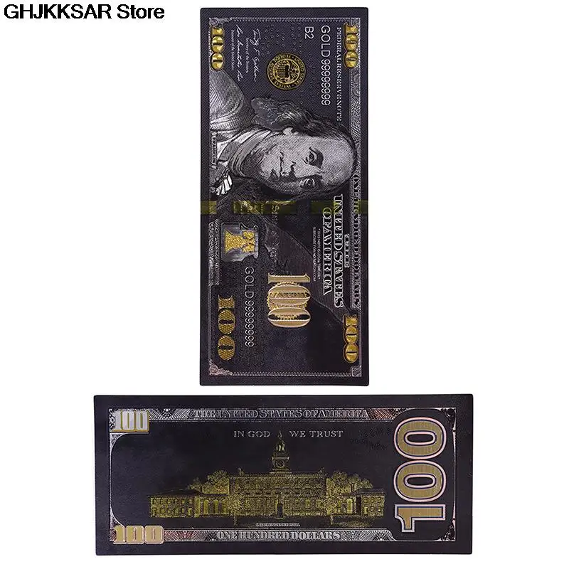 Antique Black Gold Foil USD 100 Currency Commemorative Dollars Banknotes Decor 1Pc commemorative banknotes gold plated banknote