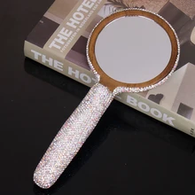 

Make Up Mirror With Full Crystal Hand Mirror Cosmetic Mirror Makeup Tools Personal Care Products For Women Gift For Her