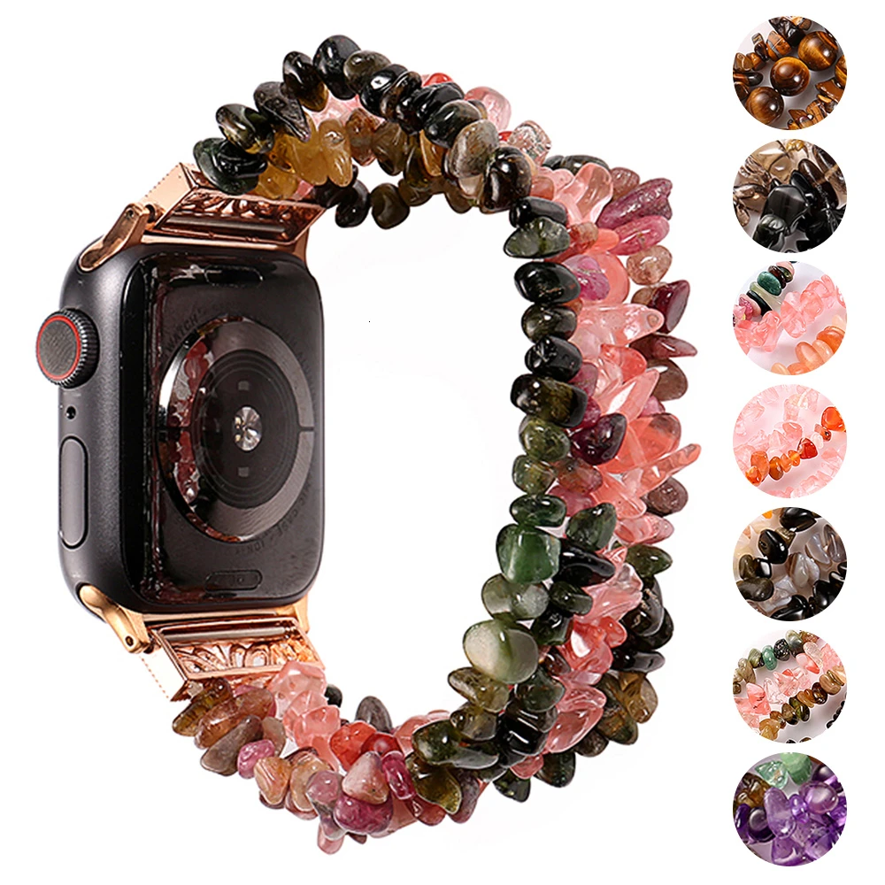 Ремешок сменный для Apple Watch Band 42 мм 44 браслет ручной работы из натурального камня