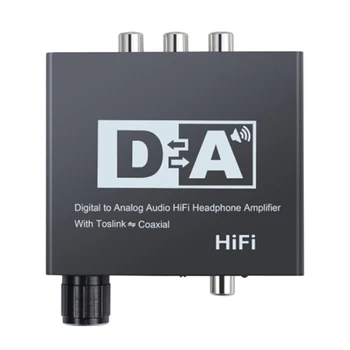 

Digital Coaxial to Analog Fiber to Analog o Converter Digital to Analog Decoder Adjustable Volume EU Plug
