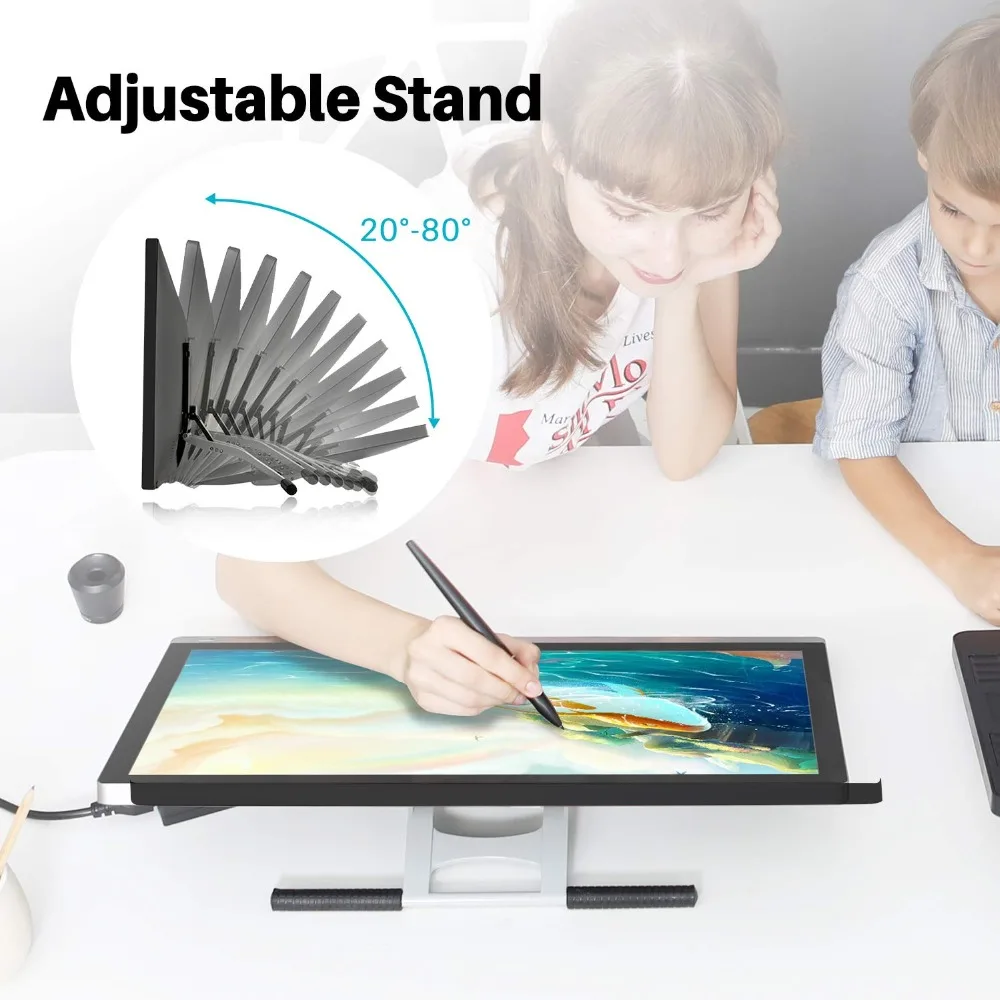 Huion 21," GT220 v2 графический планшет монитор для рисования 8192 ручка давление Профессиональный ips ручка дисплей HD экран для Windows и Mac