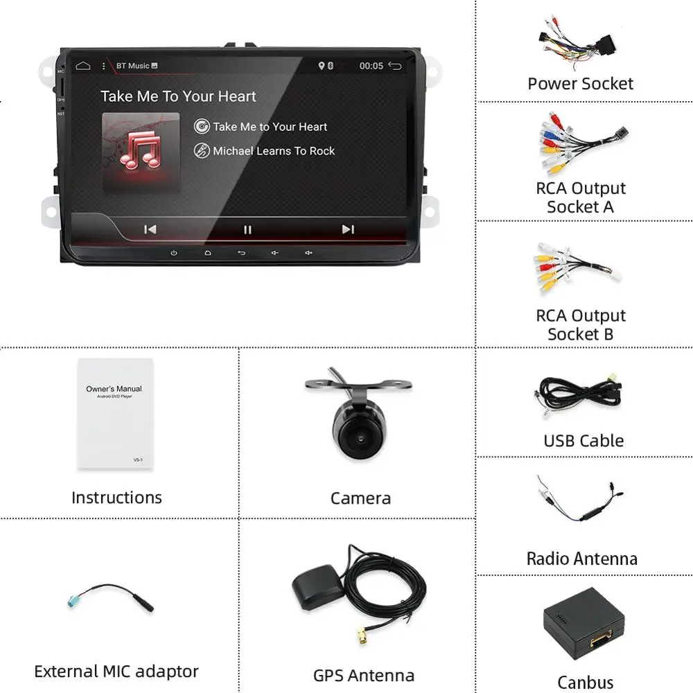 Bosion 2 Din 9 &quotAndroid 10 0 четырехъядерный автомобильный радиоприемник для vw Volkswagen Golf Plus