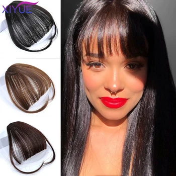 

XIYUE Hair Multi-Color Optional Clip In Hair Bangs Hairpiece Accessories Synthetic Fake Bangs Hair Piece Clip In Hair Extensions