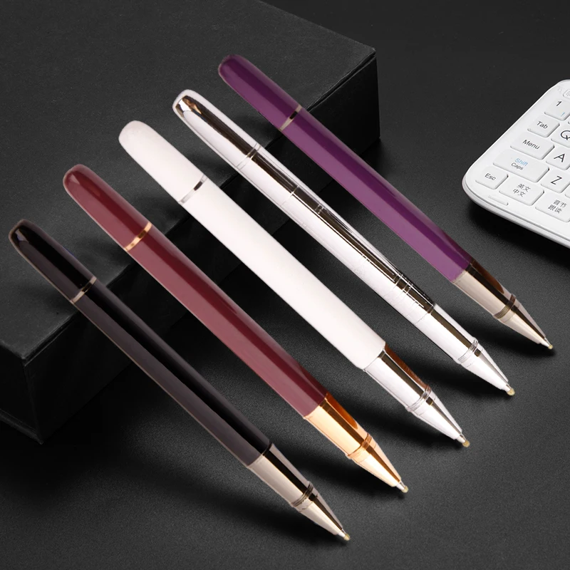 Business high-end metal ballpoint pen contract to sign rollerball pen signature pen water gift Leather pencil case