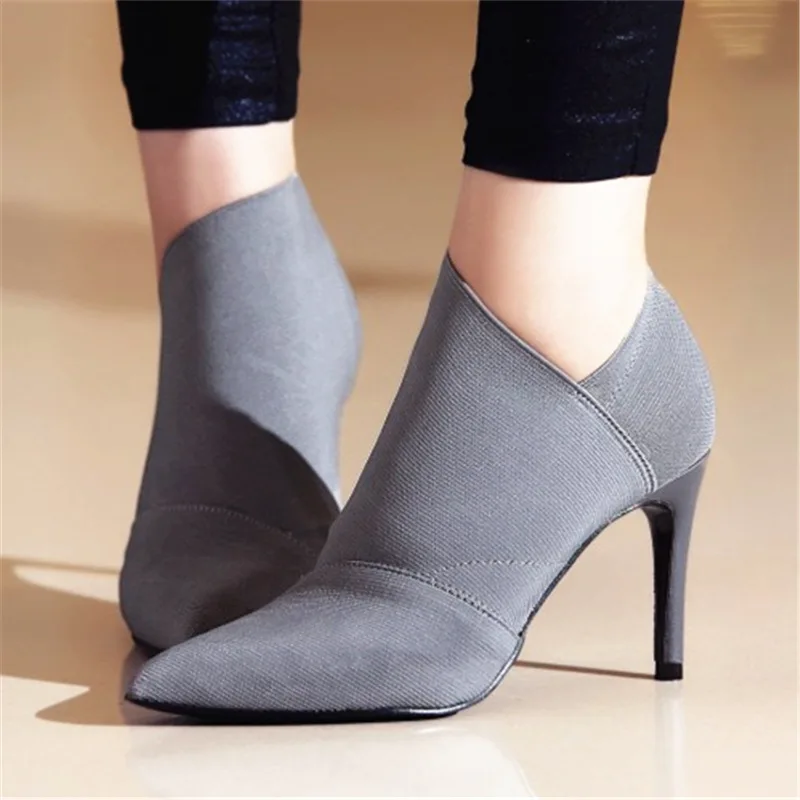 Women's High-heeled Boots Large 34-41 Women's High-heeled Boots 2021 Cloth Boots 8.5cm Heel, New in Spring and Autumn