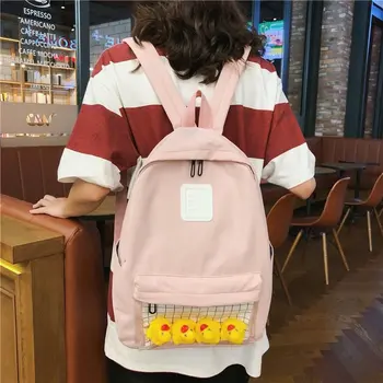 

Transparent Cute Canvas Backpacks 2019 Summer New Female Soft Zipper Clear Backpack Student School Bags Shoulder Bags
