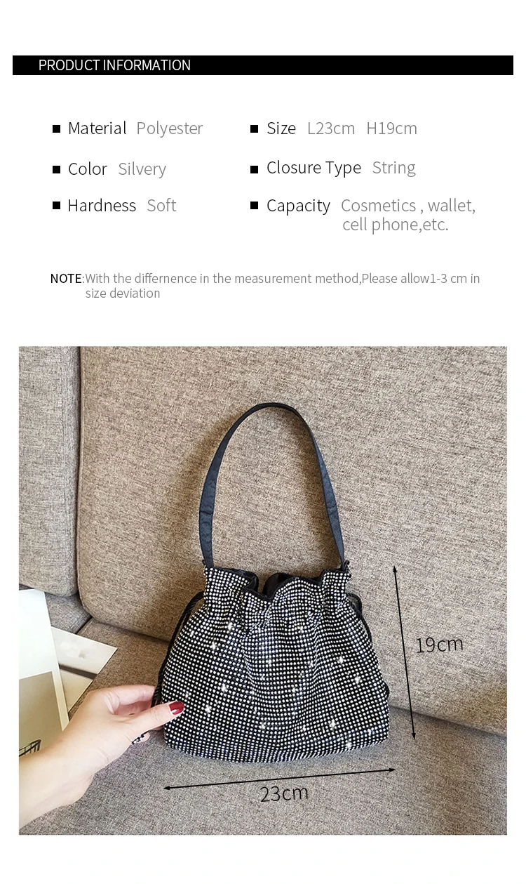 Шикарная Алмазная вечерняя сумочка для женщин, дизайнерская маленькая сумка-ведро, сумки высокого качества, сумки на плечо для девушек, клатч, кошелек, новинка