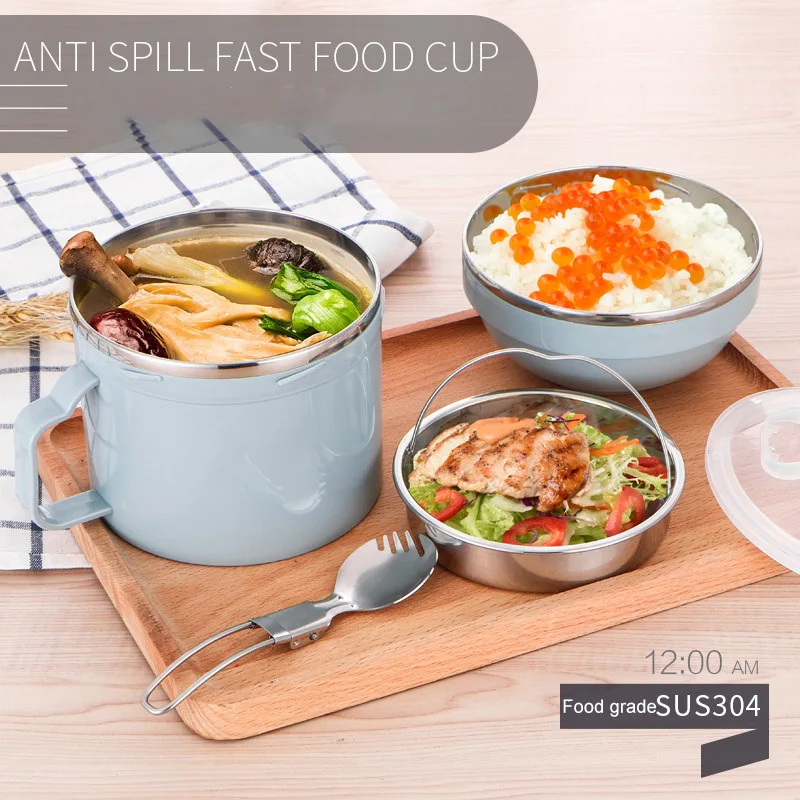 

Double Layer Stainless Steel Sealed Lunch Box Lunch Cup Insulation Anti-Scalding Insulated Lunch Boxes Kitchen Tableware h2