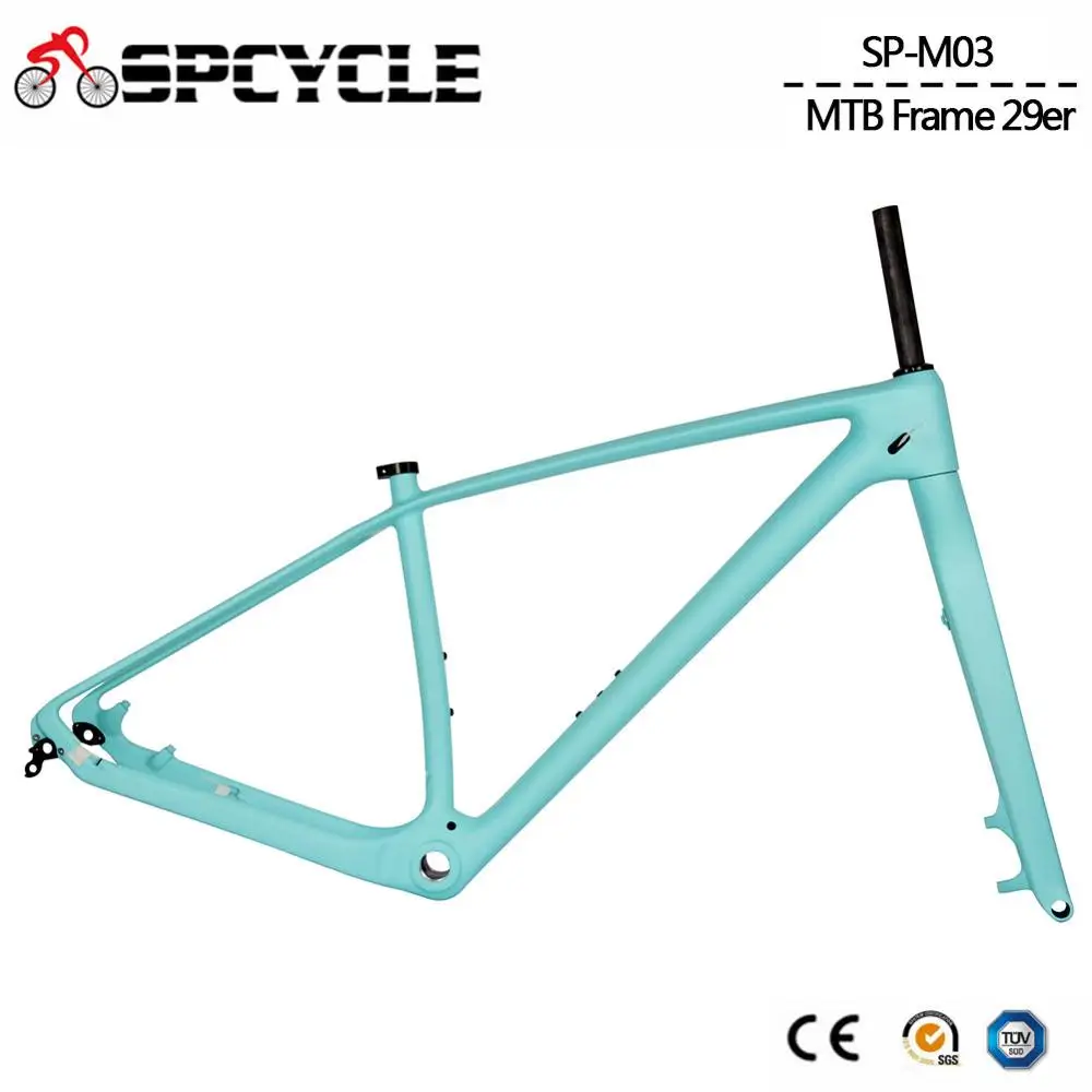 Spcycle 29er горный велосипед с полностью карбоновой рамой рамки и жесткая вилка Сверхлегкий рамы для горного велосипеда и 15*100 мм вилки, BSA 73 мм 29er 15/17/19 дюймов