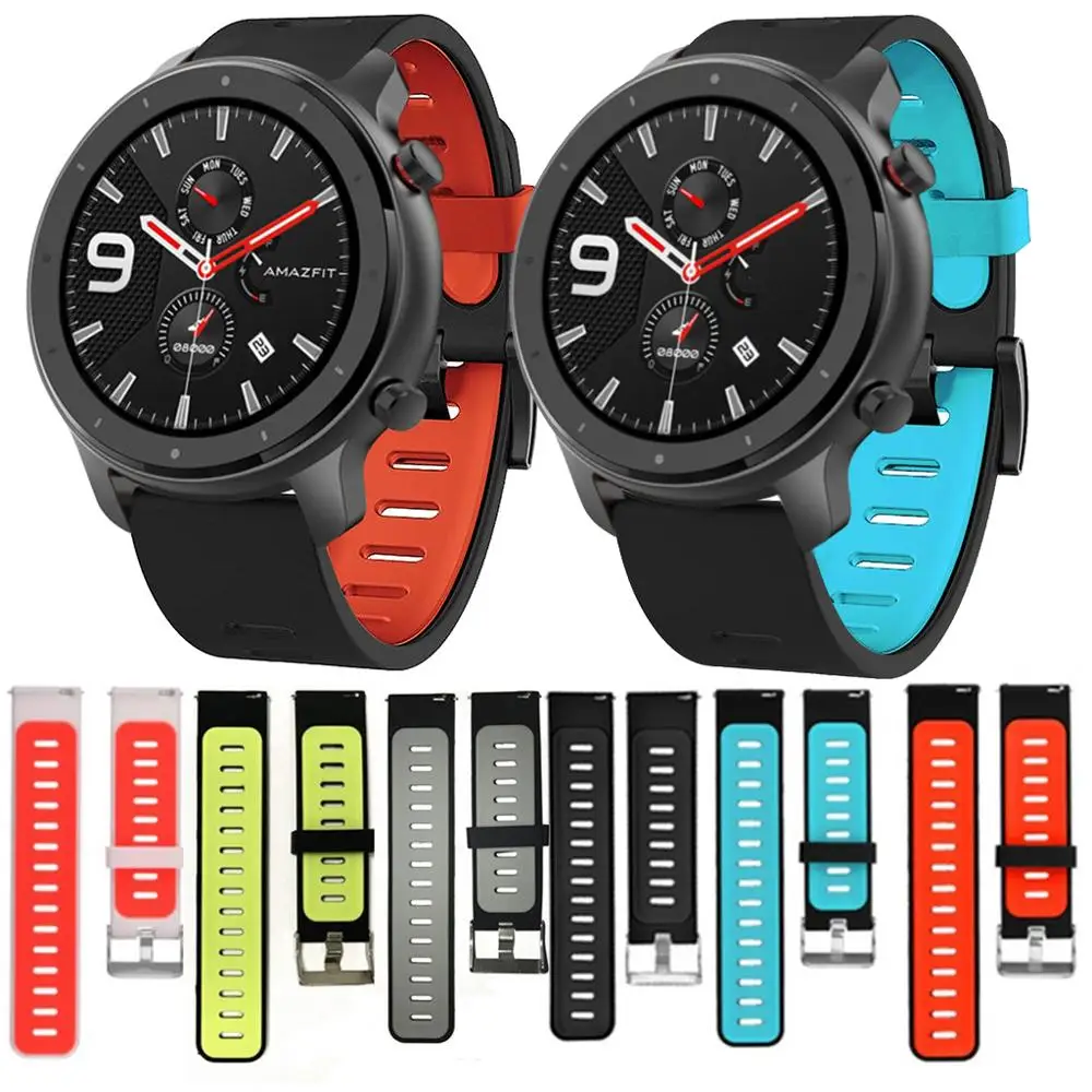 Ремешок силиконовый для Xiaomi Huami Amazfit Stratos 2 2S 3 Воздухопроницаемый браслет часов