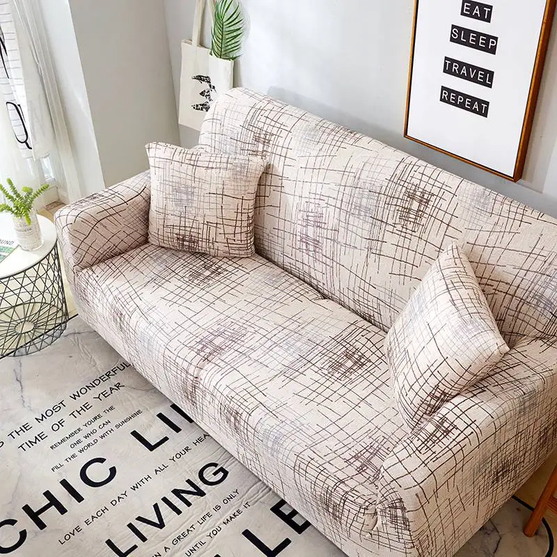 Goedkoop L Vormige Sofa Cover Stretch Sectionele Bank Cover Wasbare Moderne Mode Elastische Strakke Wrap voor Woonkamer Home Decoratie