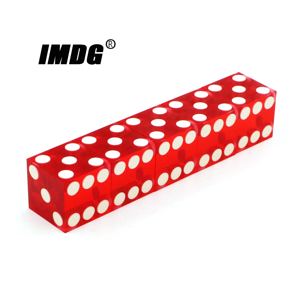 

5pcs/pack 16mm High-grade Precise Dice Right Angle Transparent Acrylic Red Dice High Quality Boutique Game Dice