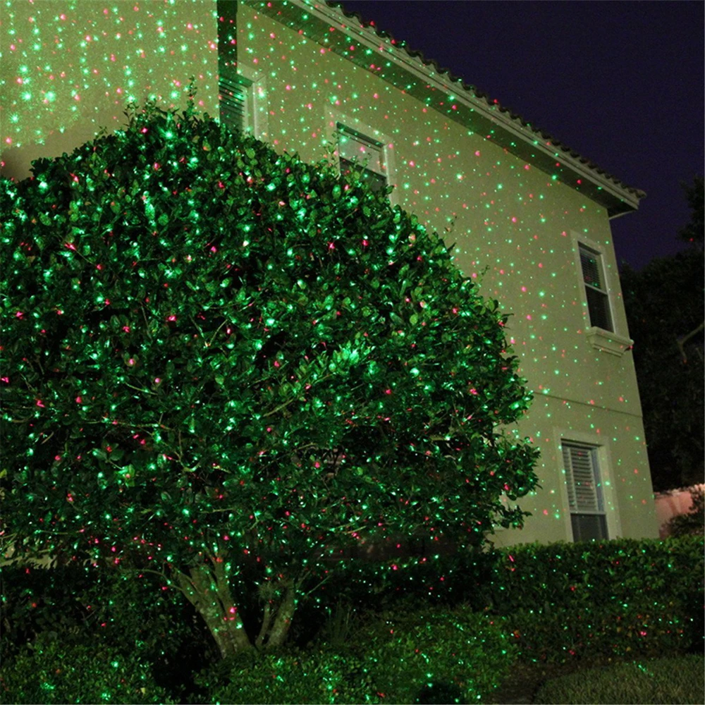 Рождественский небесно-звездный лазерный светильник для душа красный и зеленый сценический светильник водонепроницаемый открытый сад вечерние Рождественский декоративный светильник для газона