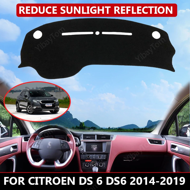 

Коврик для приборной панели Citroen DS 6 DS6 2014-2019, бархатный чехол для автомобильной приборной панели, Черные Блоки, пылесос, шум, автомобильные аксессуары