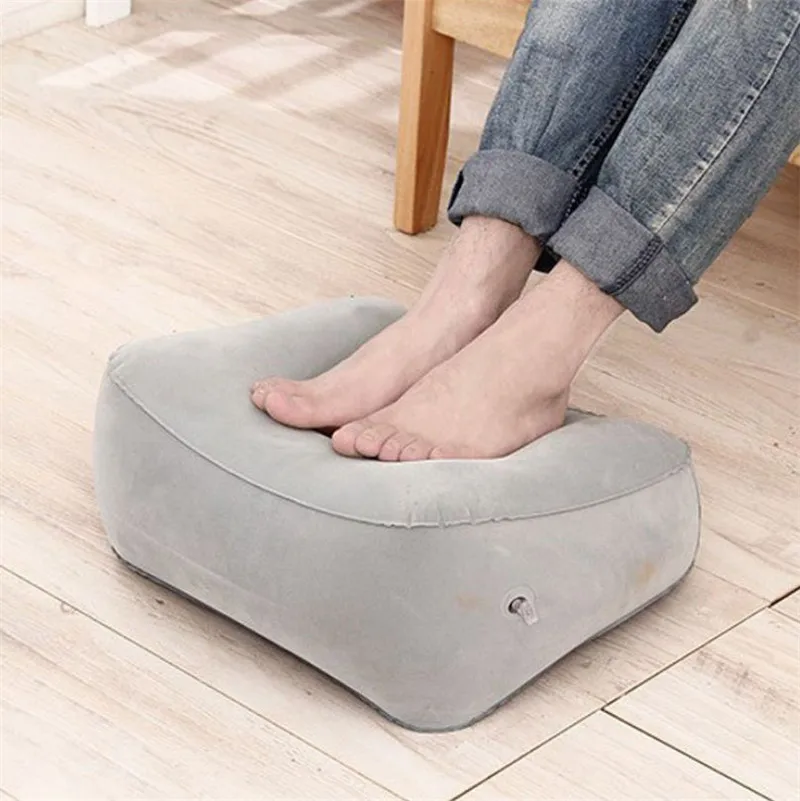 Brand New Inflatable Foot Rest Travel Air Pillow Office Home Leg Up Footrest Relax Pad Plane Train Recliner