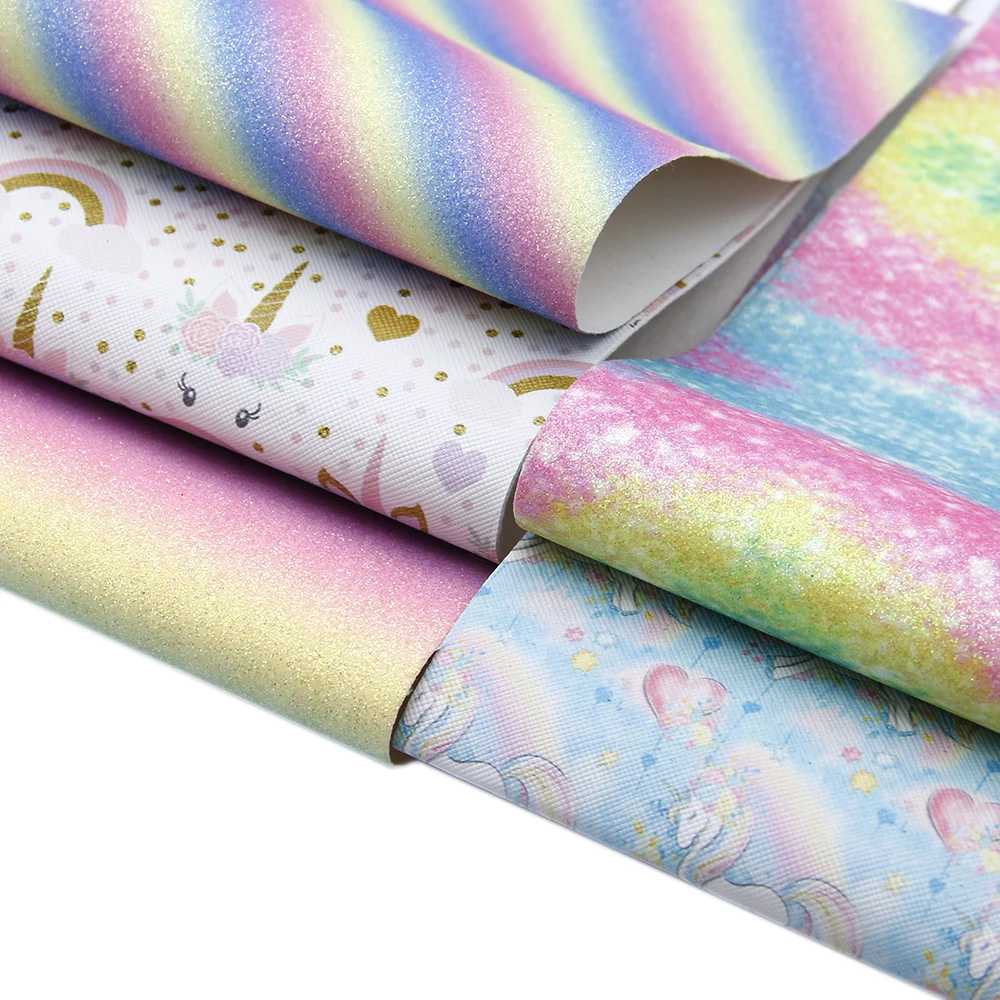 

David accessories 20*34cm glitter faux artificial Synthetic leather fabric hair bow diy decoration crafts 5piece/set,1Yc7452