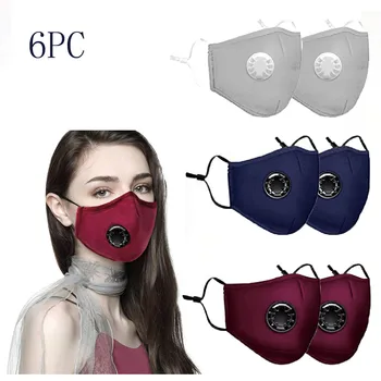 

Cute Print Black Cotton Thick Breathable Coldproof Dust Mask Set 6 pcs Mouth-muffle Face Masks Health Care#T2