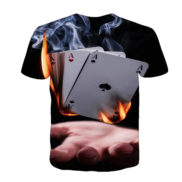 Brand Poker T shirt Playing Cards Clothes Gambling Shirts Las Vegas Tshirt  Clothing Tops Men Funny 3d t-shirt Asian size s-6xl - AliExpress