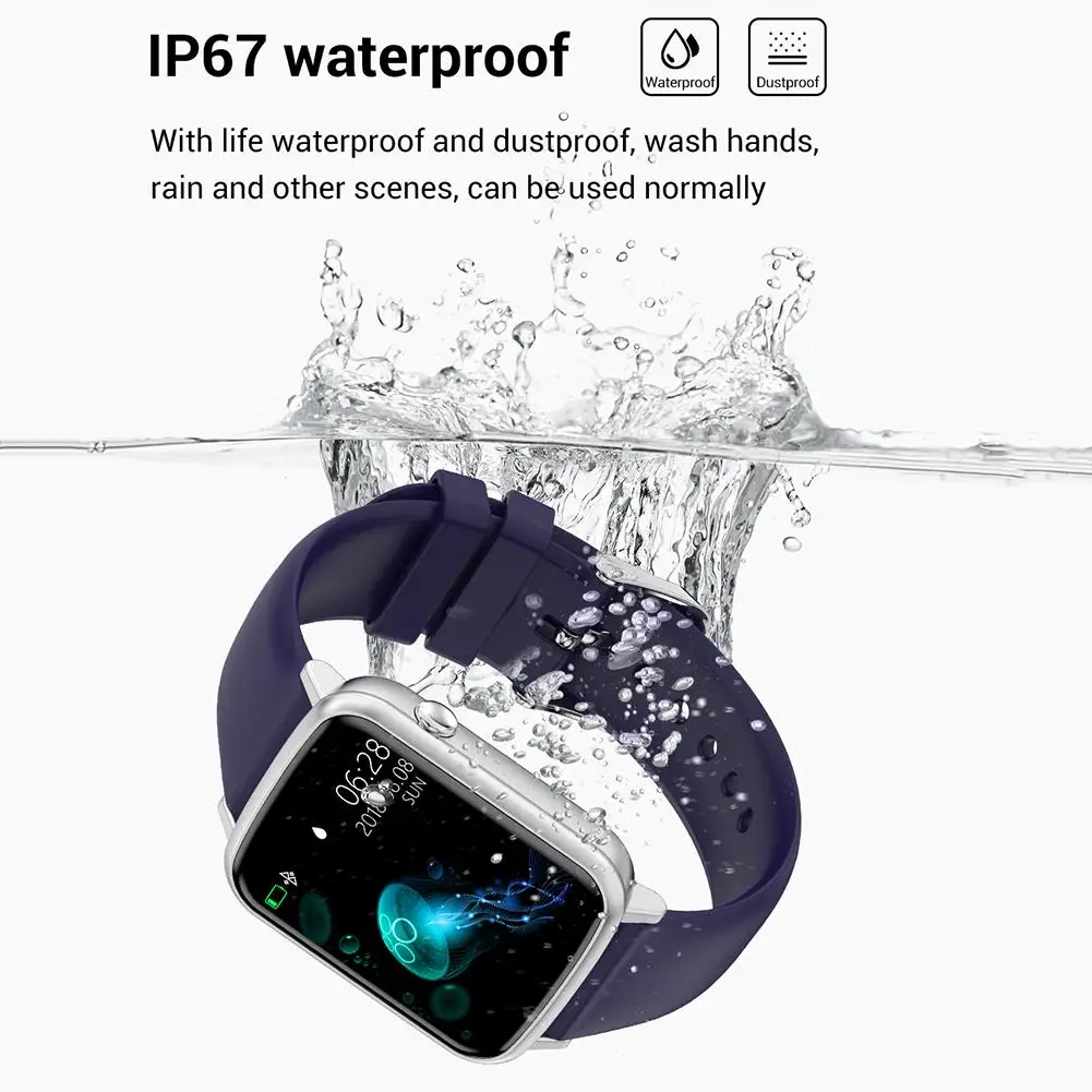 Смарт-часы IP67 водонепроницаемый плавательный Браслет Фитнес шагомер с 1,3 дюймовым цветным ЖК-дисплеем напоминание часы