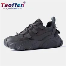 Taoffen/прогулочная обувь из натуральной кожи; женские кроссовки серого цвета; Повседневная Подростковая Повседневная обувь; Женская прогулочная обувь; Размеры 35-40